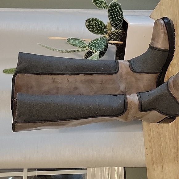 Dusica Sacks Tall Leather & Wool riding boots - Picture 6 of 10